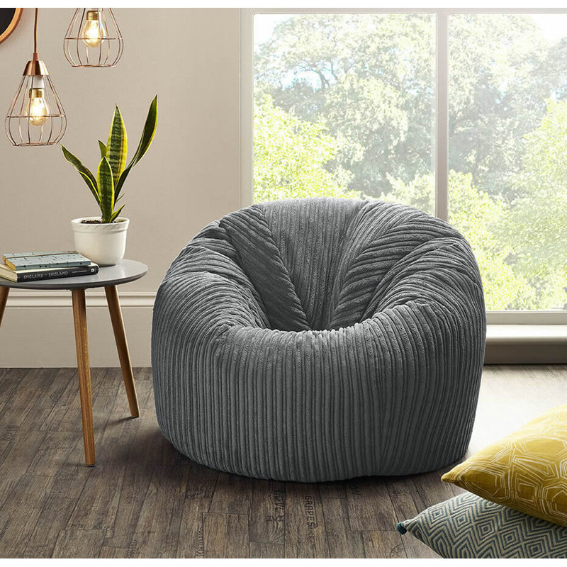 Refillable Classic Bean Bag, Grey