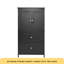 Armoire de rangement pour salle de bain, armoire avec deux portes et tiroirs, tablette réglable, panneau de fibres à densité moyenne, noir-1944677699
