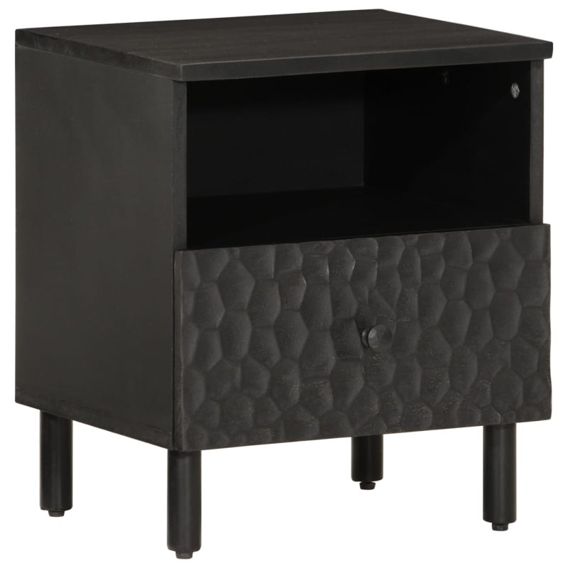 Belia 40cm W Iron Bedside Table, Set of 2, Black