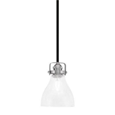 Mini-luminaire suspendu Easton avec tige en verre transparent 6,25 po