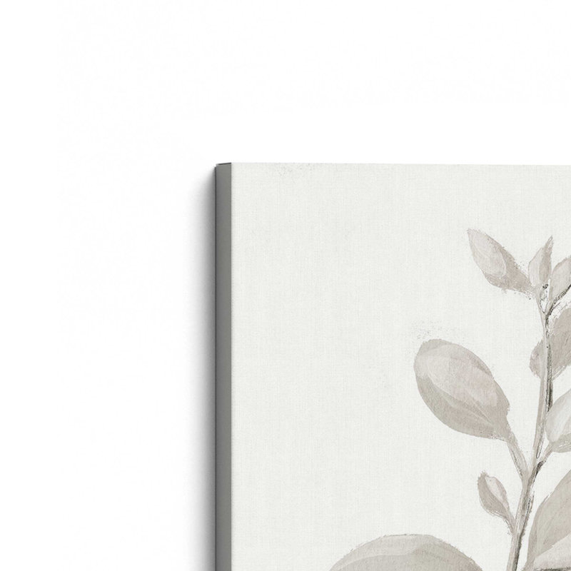Toile tendue Elegant Grey Leaves II, H 12 po x l 8 po
