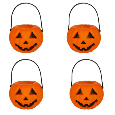 Seau de citrouille d'Halloween 2pc / 3pc / 4pc 1 seau de citrouille en plastique pour enfants Seau de citrouille Seau de citrouille