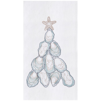 Oyster Tree Kitchen and Bathroom Graphic Print Hand Towel