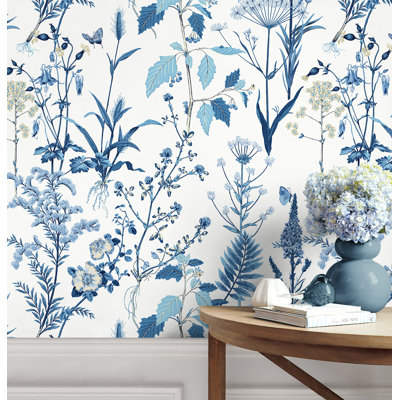 Meadow Floral 18' L x 20.5" W Peel and Stick Wallpaper Roll
