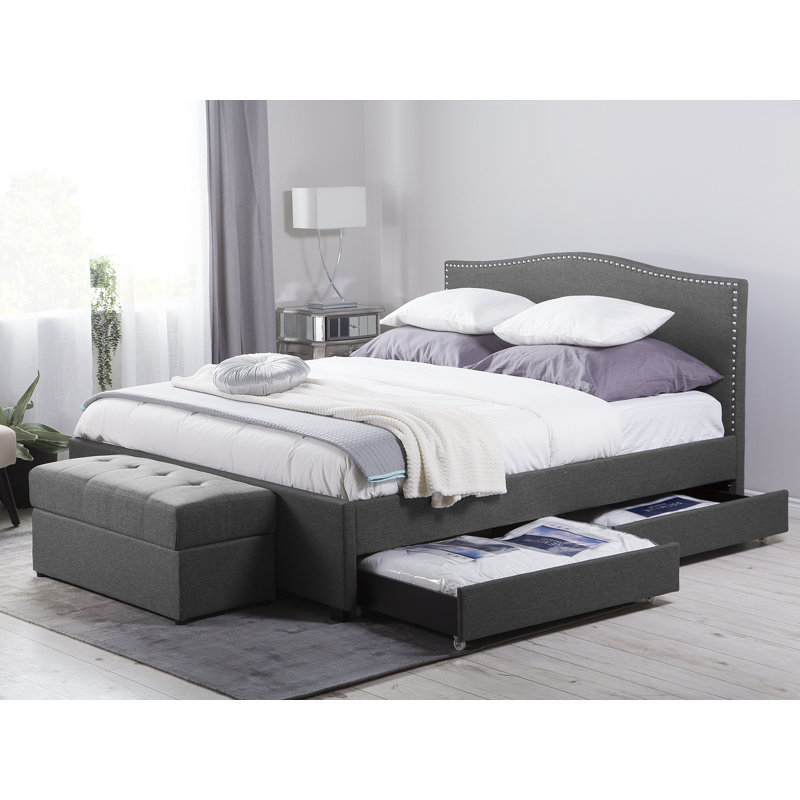 Filton Upholstered Storage Bed, Super king (6'), Grey