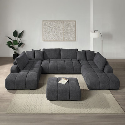 Chosen Contemporary Sectional Sofa With 6 Accent Pillows