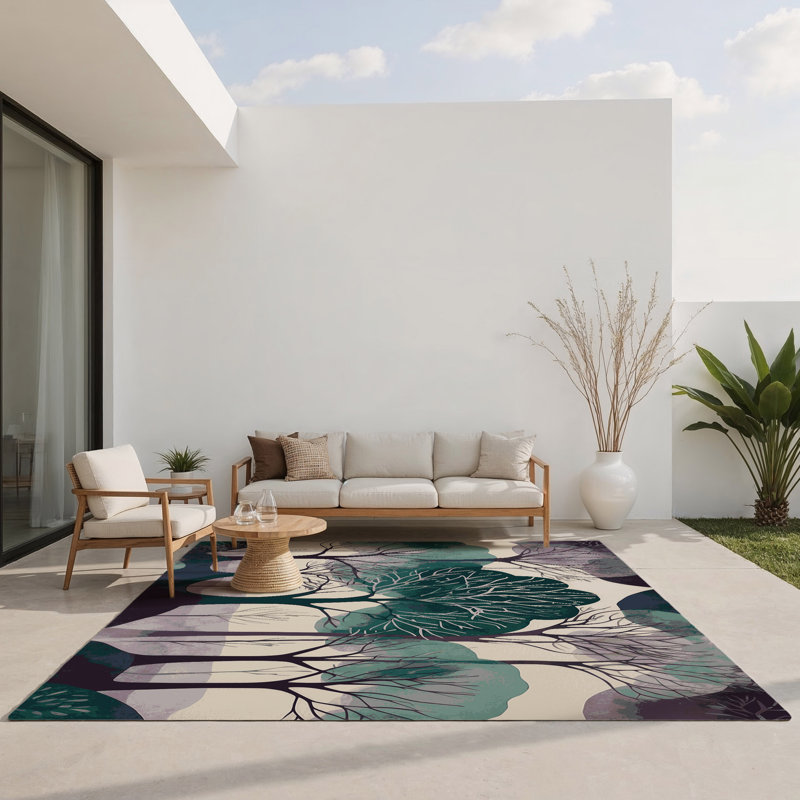 Tapis intérieur et extérieur Mystic Petals, Rectangle 1 pi 6 po x 2 pi 6 po
