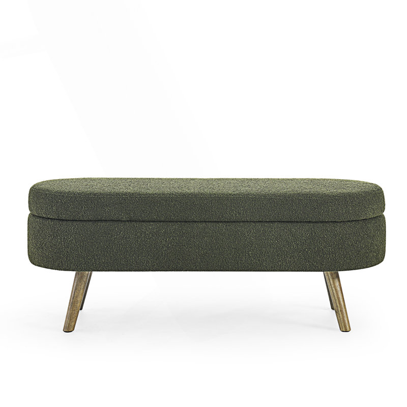 Banc de rangement repose-pieds ovale, banc de chambre, Vert