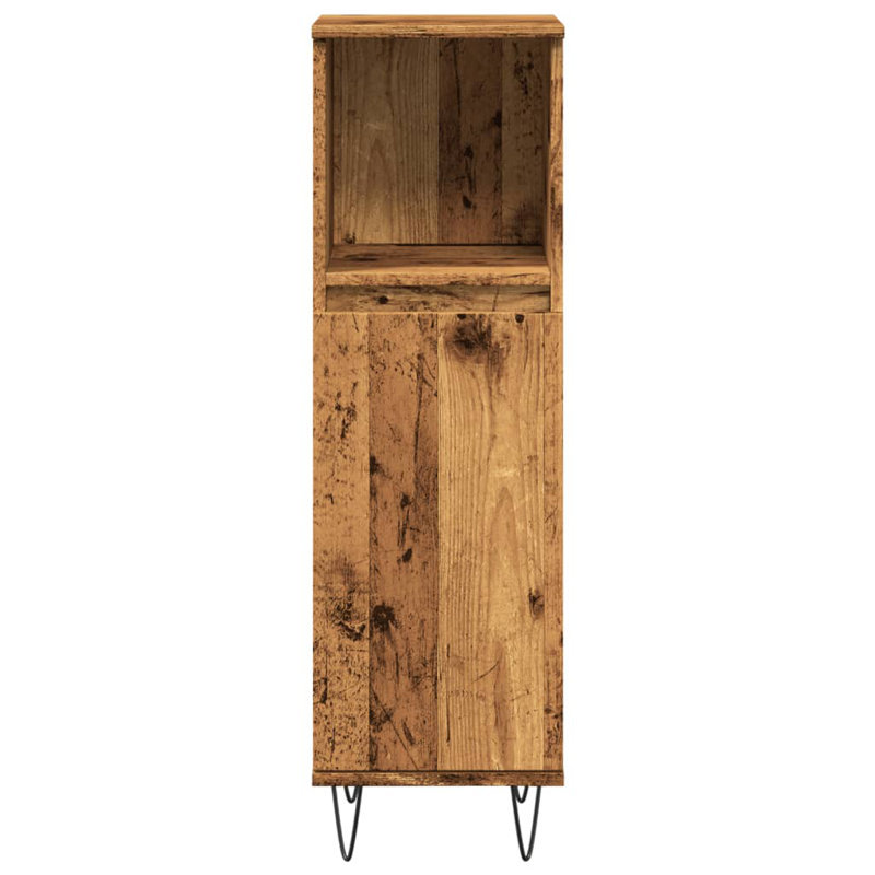 Ashkum Freestanding Bathroom Cabinet, Old Wood