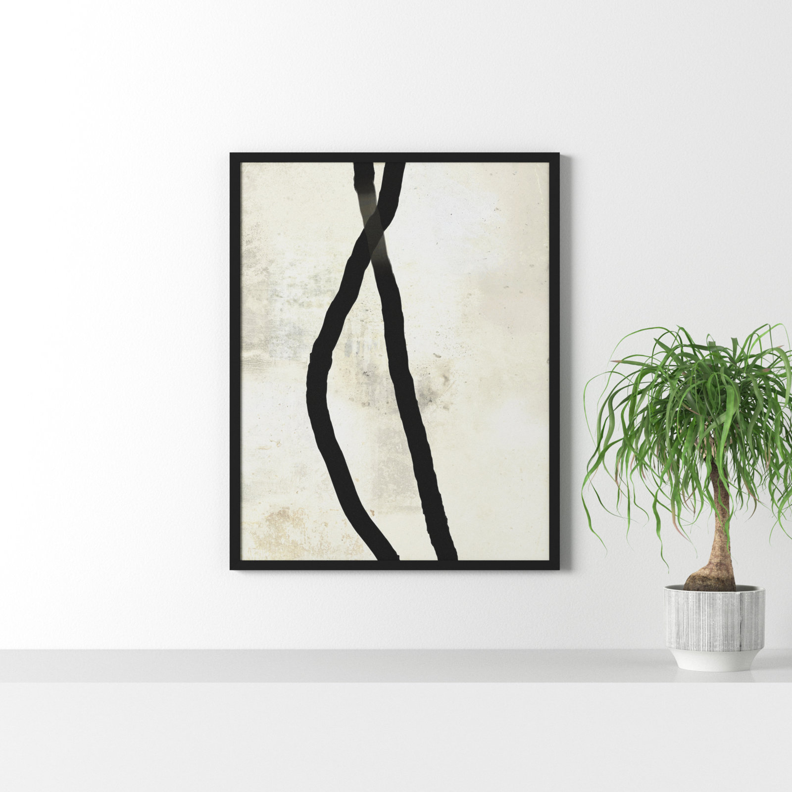 Black Rope 4 by Jacques Pilon, Black, 38" H x 30" W x 1.25" D