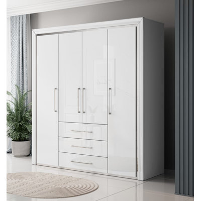 Monsalve 4 Door Manufactured Wood Wardrobe