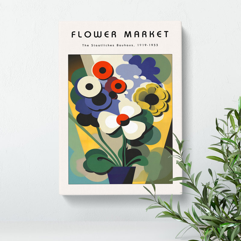 Bauhaus Flower Market Exhibition No.5 - Wrapped Canvas, 50cm H x 35cm W x 3cm D