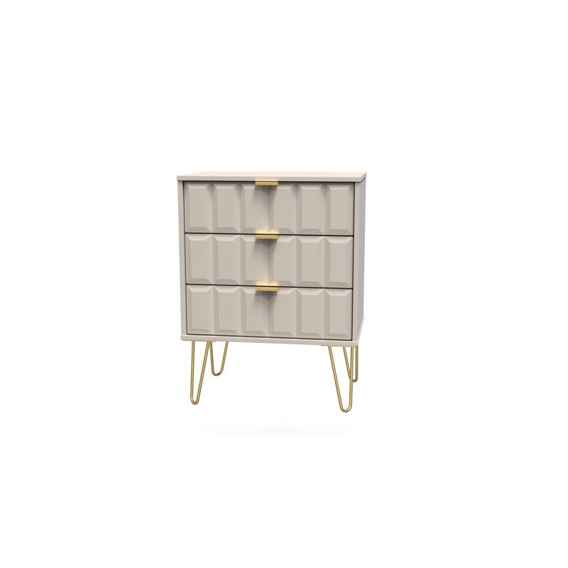 Fully Assembled Alazne 3 - Drawer Chest of Drawers, Kashmir Matt
