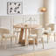 Modern Upholstered Dining Chairs, Curved Back Linen Fabric Side Chairs With Integrated Metal Legs-487491069-487522341
