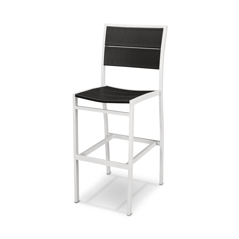 Chaise d'appoint de bar POLYWOOD Surf City, Blanc texturé / Noir anthracite