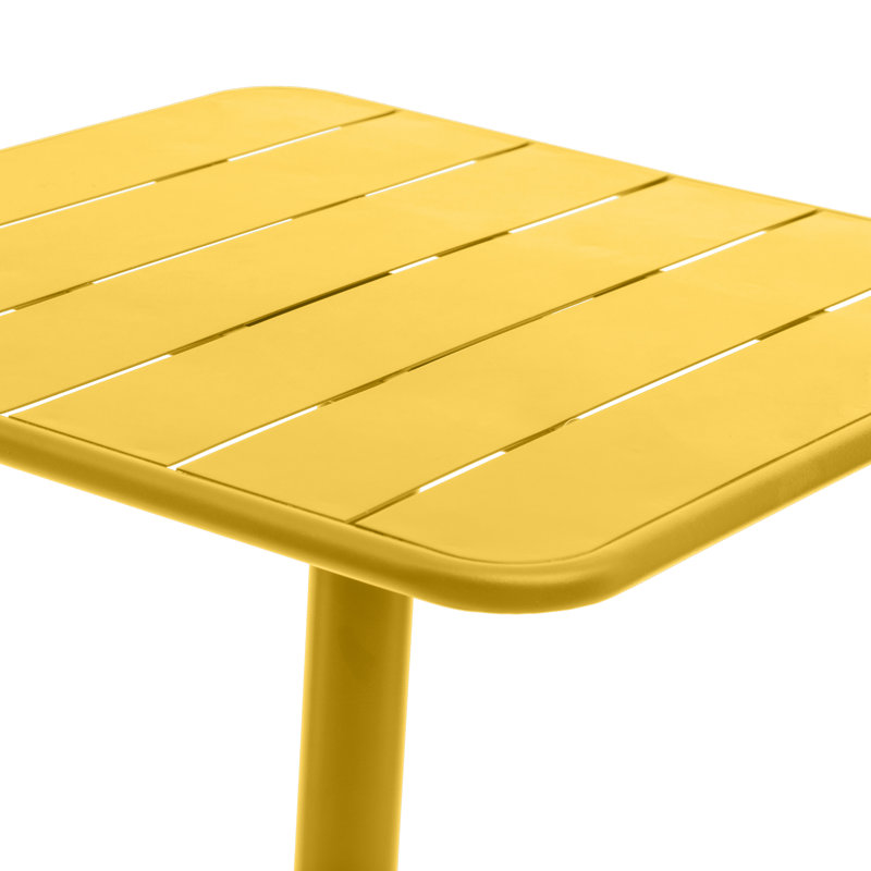 Yasser Square Steel Outdoor Bar Table - 65 cm W 65 cm D, Mustard