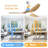 52" Modern Smart Ceiling Fan - Wood Grain, With Dimmable 3-Colour LED Light (Memory Feature), Remote Control, Quiet Reversible DC Motor-1084862767-1084862765