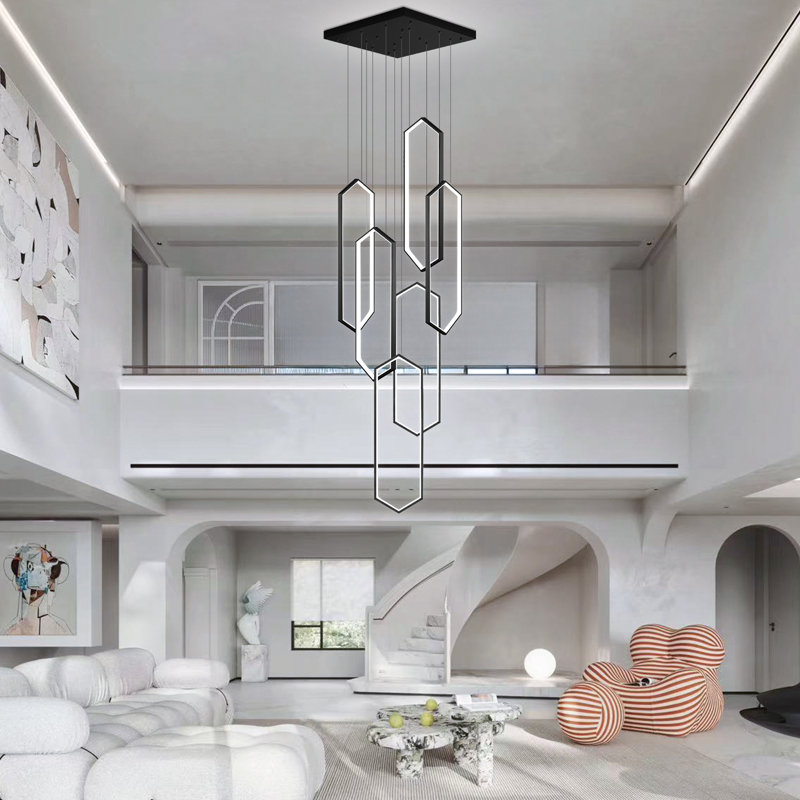 Lustre linéaire à 6 lumières DEL Najja, Noir