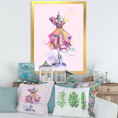 " Beautiful Dress with Folds on Fashion Mannequin " Color Photography Painting