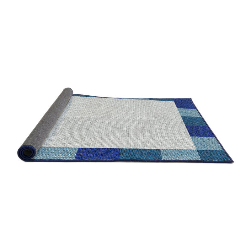 Tapis bleu marine à motif géométrique Antrina, Rond 7 pi