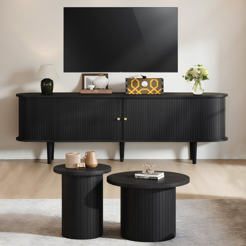 Ensemble de tables basses gigognes Baheerah, Noir