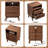 Nightstand Set of 2, Bed Side Table Set of 2 with Charging Station, Fluted Wood Night Stand, 25.4'' X 19.7'' W X 15'' D (Set of 2)-2027646375