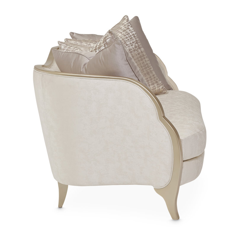 Malibu Crest 70'' Recessed Arm Loveseat, Cloud White 100% Polyester