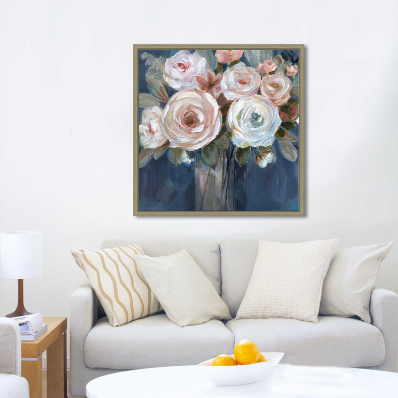 Midnight Mood par Nan - Peinture, Cadre flottant champagne, H 27,5 po x l 27,5 po x P 2 po