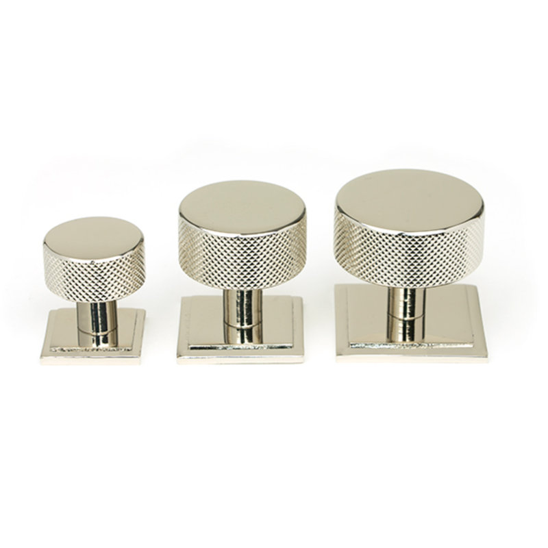 32mm Square Knob, Polished Nickel