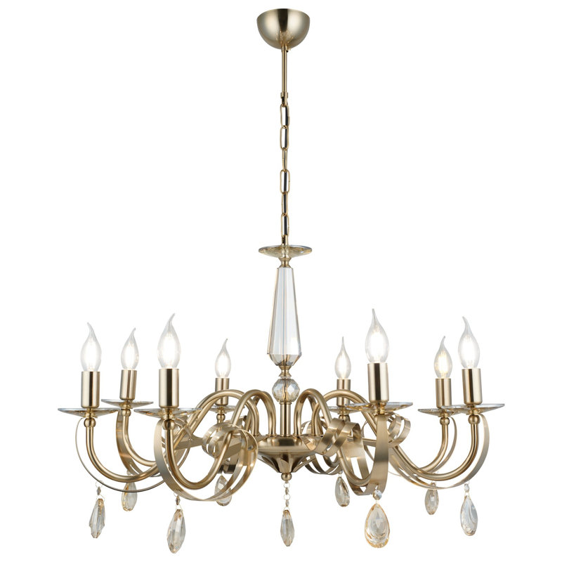 Lustre en métal antique, hauteur réglable 21,3 - 36,2 pouces | Plaque de base 10 x 10 x 2 pouces | 8 x douilles E 14, 40 W maximum (ampoules non incluses) | Élégant luminaire pour salle à manger et espaces de vie, classé IP20