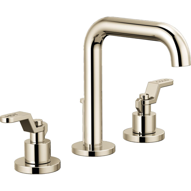 Litze® Widespread Lavatory Faucet With High Spout, 1.5 GPM, Polished Nickel, Industrial Lever Handle