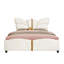 Structure de lit rembourrée en similicuir, avec tête et pied de lit en forme de papillon, structure de lit plateforme avec décorations en métal-609708399-609708397