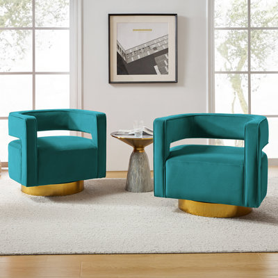 Velvet Swivel Barrel Chair