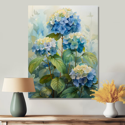 Blue Green Blooming Garden Hydrangea II - Hydrangea Wall Art