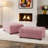 Upholstered Square Corduroy Ottoman-373930852
