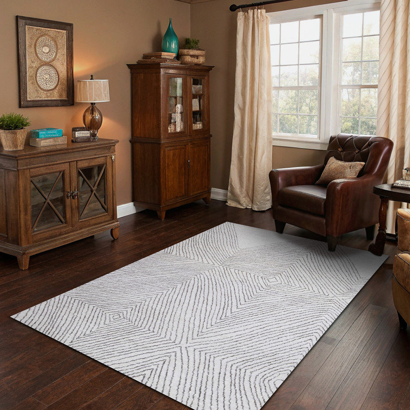 (5' x 8' ft) Hand Tufted Wool Carpet with Latex Back, Anti-Skid Carpet, Rectangle 0'5" x 0'8"