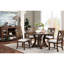 Table ronde de style traditionnel en bois massif avec 4 sièges-577620554