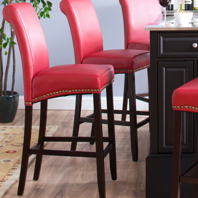 Tabouret de bar et de comptoir Rivoli, Rouge, Tabouret de bar (assise de 30 po de hauteur)