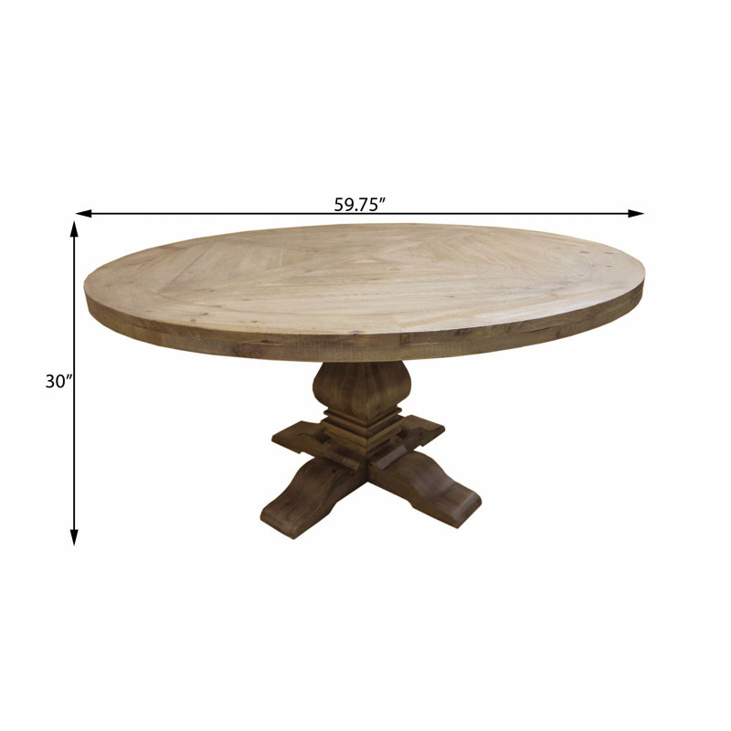 Round Solid Wood Top Dining Table