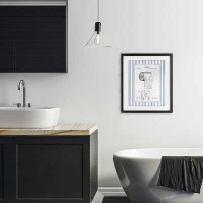 Impression de papier hygiénique rétro sous verre encadrée, design par lettré et doublé