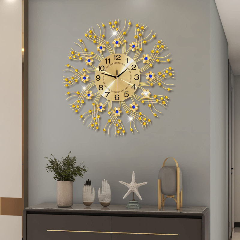 Très grande horloge murale 24 po Ezekeal, Or