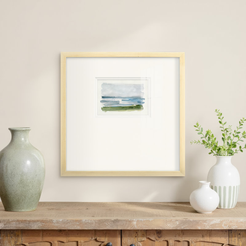 " Coastline Splash II " Painting Print, 17" H x 17" W x 1.25" D, Natural