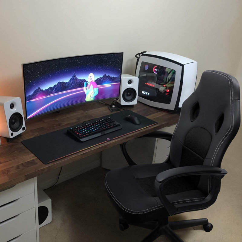 Fauteuil de jeu ergonomique PC et Racing, Noir