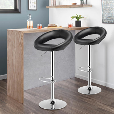 Molter Swivel Upholstered Faux Leather Adjustable Height Counter Stool