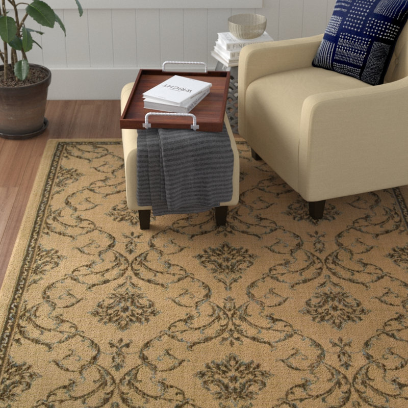Tapis beige en laine Ryding, Rectangle 5 pi 6 po x 7 pi 5 po