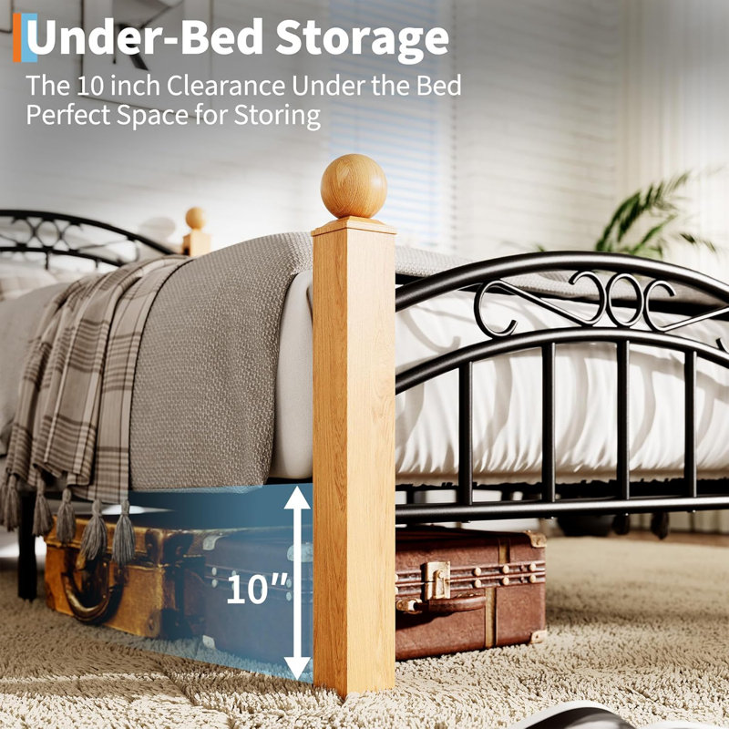 Base de lit plateforme avec tête de lit, lattes en bois, aucun sommier requis, espace de rangement silencieux pour dormir et sous le lit