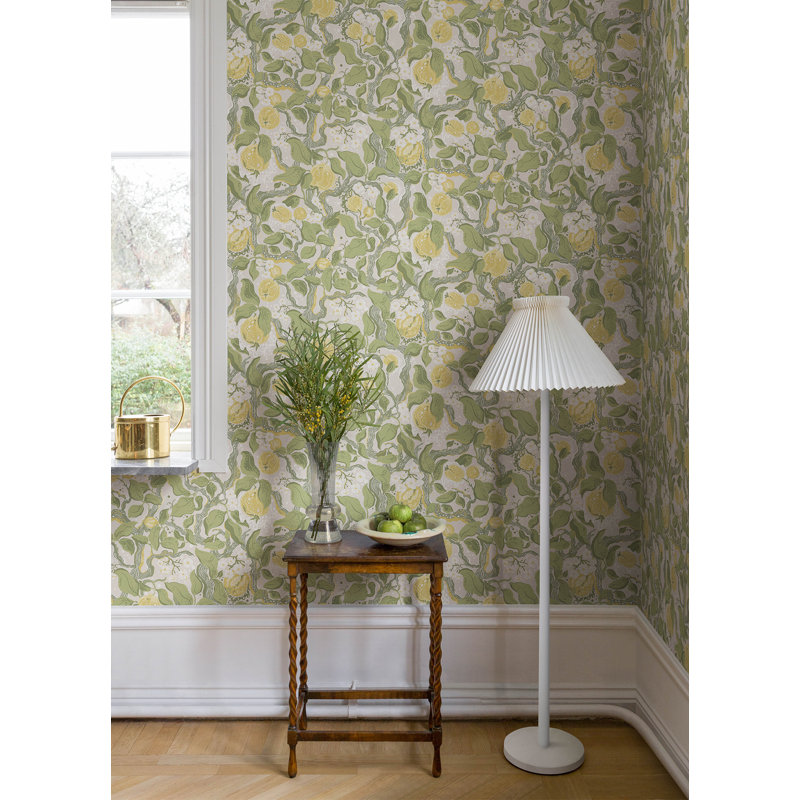 Wallpaper Double Roll, Gray/Yellow