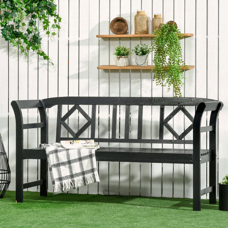 Banc en bois rustique 3 personnes Outsunny
