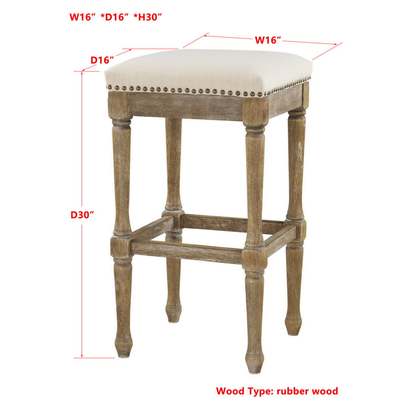 Downieville Solid Wood Accent Stool