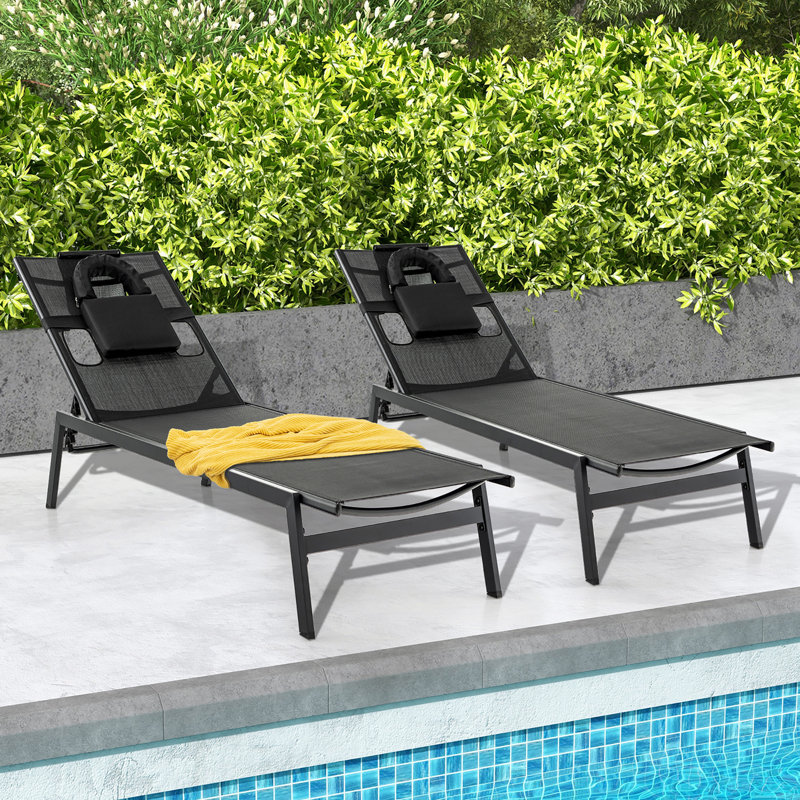Weslee Outdoor Metal Chaise Lounge